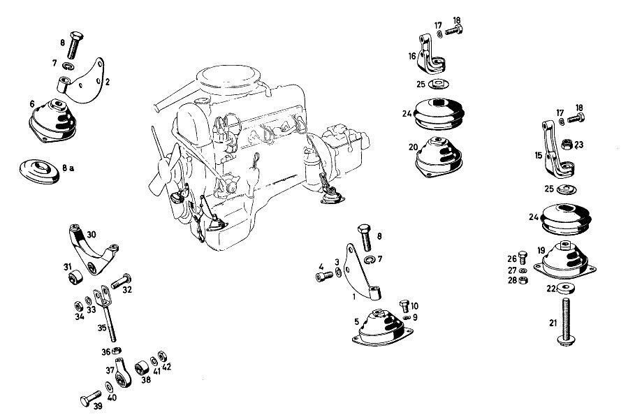 Silentblock Gummilager für Motorstütze Ponton W 180 Oldtimer OE A0009880910